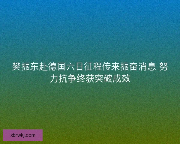 樊振东赴德国六日征程传来振奋消息 努力抗争终获突破成效
